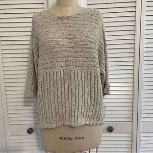 J.Jill Pure Kimono Sleeve Knit
Pullover Sweater Oatmeal w/Speckles of Grey Sz-XS